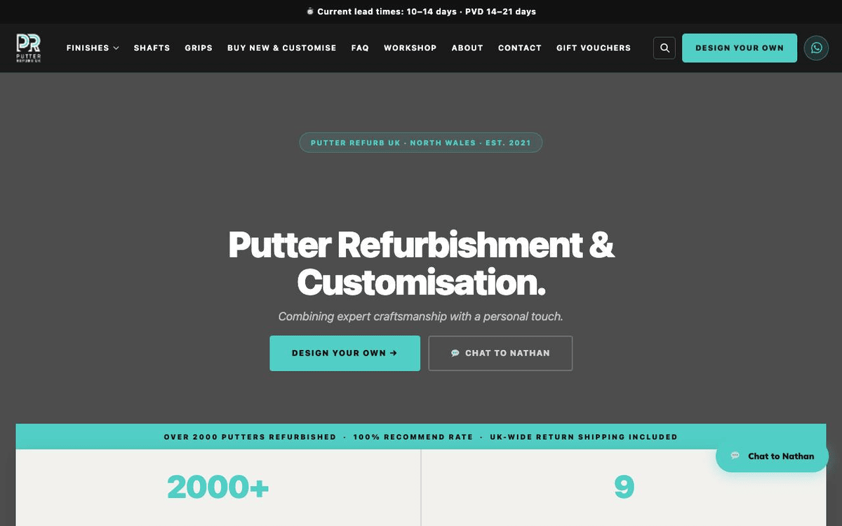 Putter Refurb UK website